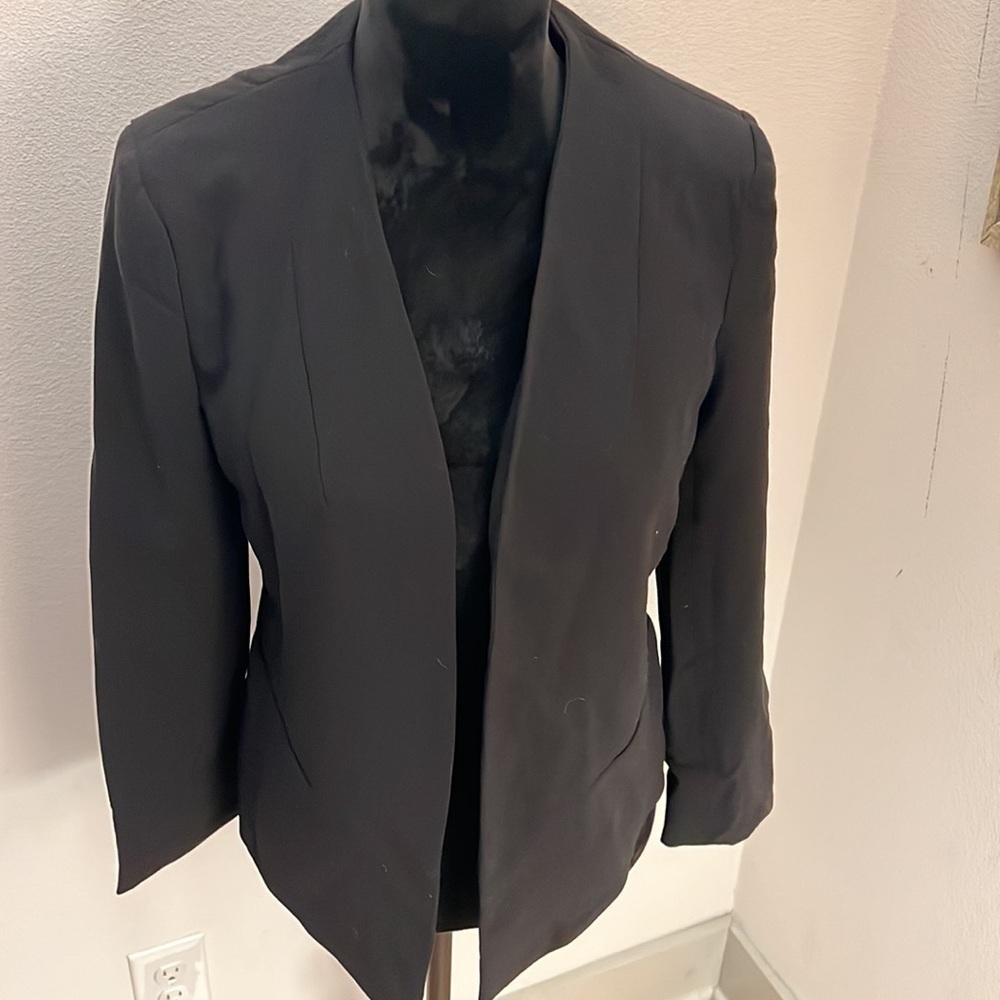 Philosophy black open blazer‎ jacket Sz S longer front